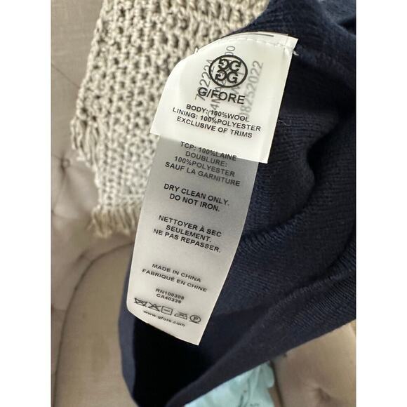 NWT G/Fore G4 Blue Merino Wool Tech Lined Slim Fit Dune Golf sweater Vest XL - Picture 6 of 12